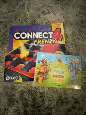 Connect 4 Frenzy Game and Fish and Chips Card Gsme